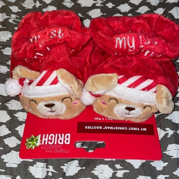 Walgreens 0-4 Mos. My First Christmas Booties Nwt. Bundle item only - Picture 1 of 7